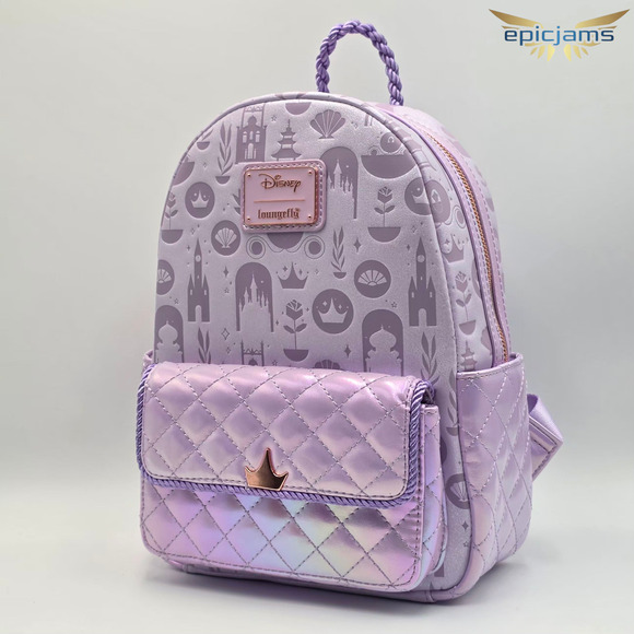 Loungefly Disney Princess Iridescent All-Over Print Exclusive Mini Backpack New - Picture 3 of 5